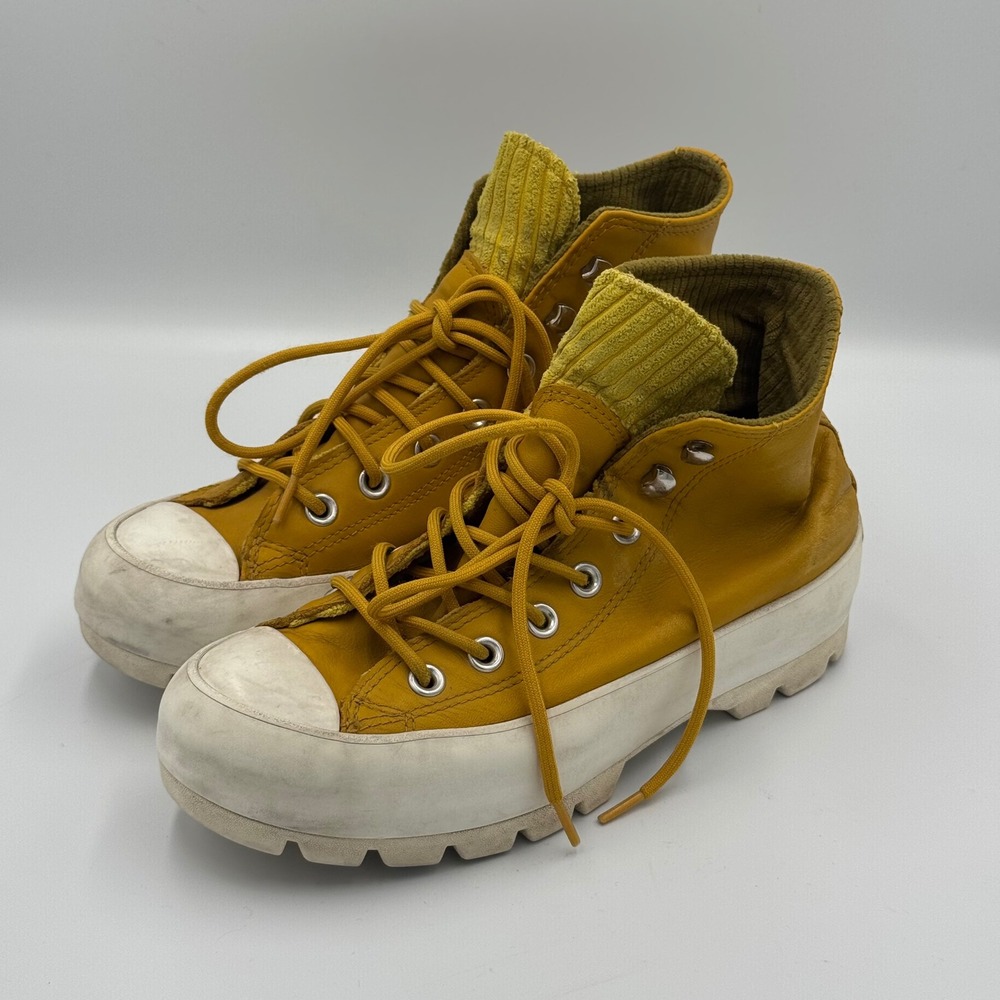 Converse Women's Yellow Lugged Winter Gore-Tex Leather Sneakers 7 NO BOX